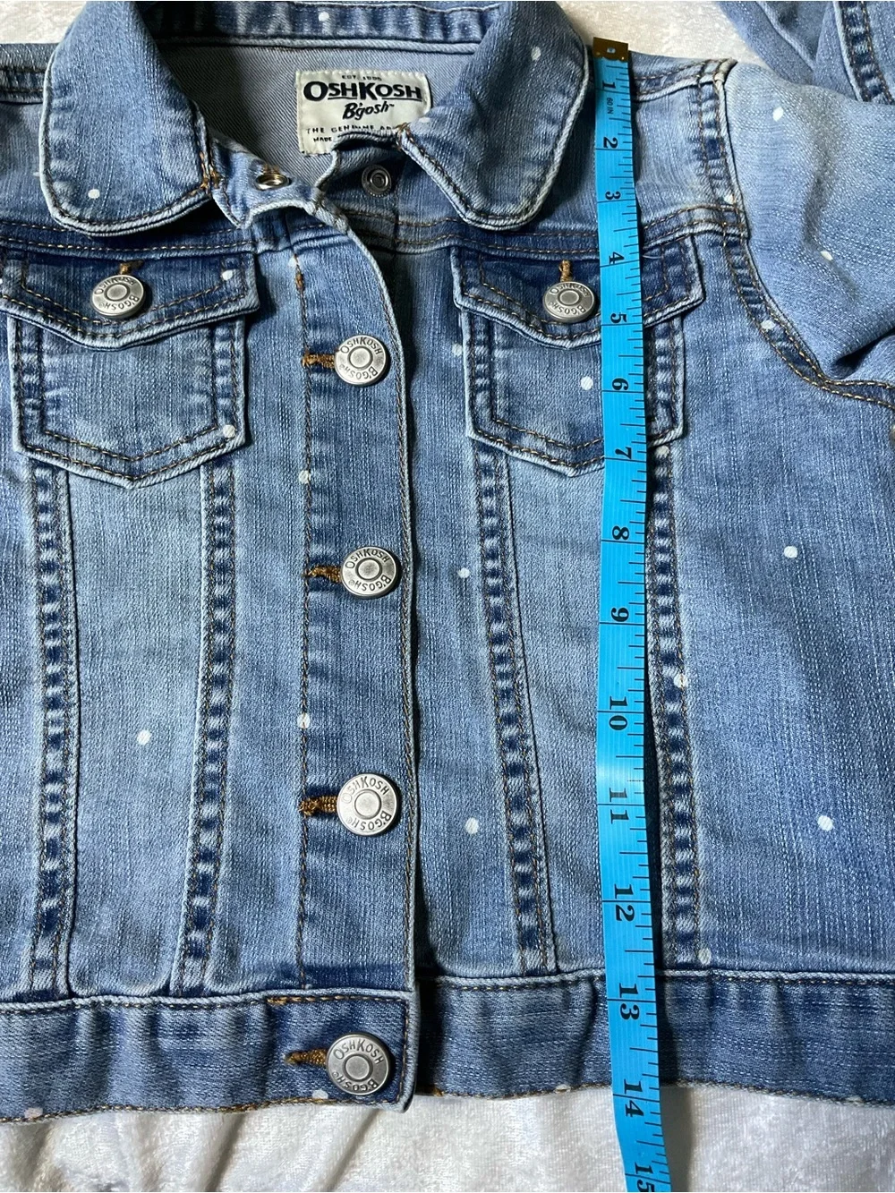 OshKosh B'gosh Light Blue Polka Dot Denim Jacket